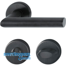 HOPPE Drückergarnitur AMSTERDAM - auf Rosette WC, Edelstahl schwarz matt HOPPE Drückergarnitur AMSTERDAM - auf Rosette WC, Edelstahl schwarz matt