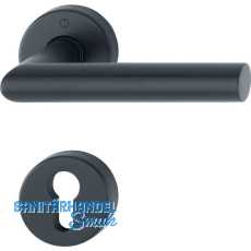 HOPPE Drückergarnitur AMSTERDAM FH - auf Rosette PZ, Edelstahl schwarz matt HOPPE Drückergarnitur AMSTERDAM FH - auf Rosette PZ, Edelstahl schwarz matt