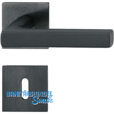 HOPPE Dr�ckergarnitur DALLAS auf Flachrosetten BB, Edelstahl schwarz matt