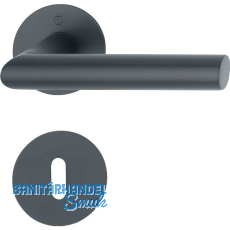 HOPPE Drückergarnitur AMSTERDAM - auf Flachrosette BB, Edelstahl schwarz matt HOPPE Drückergarnitur AMSTERDAM - auf Flachrosette BB, Edelstahl schwarz matt