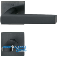 HOPPE Dr�ckergarnitur DALLAS auf Flachrosetten WC, Edelstahl schwarz matt