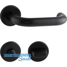 HOPPE Dr�ckergarnitur PARIS auf Rosette WC, 37 - 42 mm, Edelstahl schwarz matt