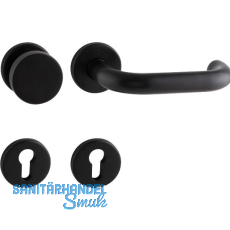 HOPPE Wechselgarnitur PARIS auf Rosette, 37 - 42 mm, Edelstahl schwarz matt