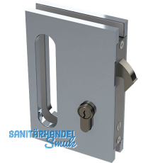 Glasschiebetürschloss B94 mit Bogenriegel, PZ, Aluminium Edelstahl-Effekt Glasschiebetürschloss B94 mit Bogenriegel, PZ, Aluminium Edelstahl-Effekt