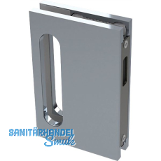Gegenkasten B95 f�r Glasschiebet�rschloss mit Bogenriegel, Alu Edelstahl-Effekt