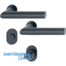 HOPPE Drückergarnitur AMSTERDAM - auf mini Rosette WC, 40-45, schwarz matt HOPPE Drückergarnitur AMSTERDAM - auf mini Rosette WC, 40-45, schwarz matt