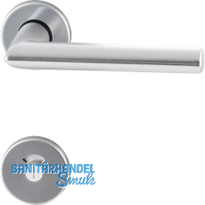 Drückergarnitur TURIN - auf Rosette WC, 38 - 42, Aluminium silber eloxiert Drückergarnitur TURIN - auf Rosette WC, 38 - 42, Aluminium silber eloxiert