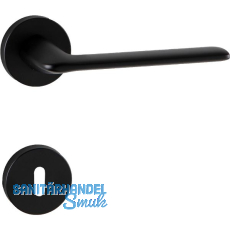 MARCHESI Drückergarnitur UMAG auf Rosette BB, 38-45 mm, Zamak schwarz matt MARCHESI Drückergarnitur UMAG auf Rosette BB, 38-45 mm, Zamak schwarz matt