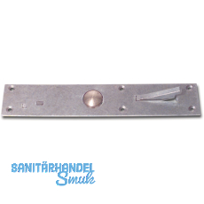 Tasterschnapper mit Messingtaster, Platte 192 x 35 mm, Stahl verzinkt