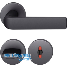 FSB Dr�ckergarnitur 12 1267 ASL auf Rosette WC DIN, Aluminium schwarz matt