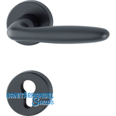 Dr�ckergarnitur VERONA auf Rosette PZ, T�rst�rke 37 - 47, Aluminium schwarz matt