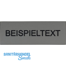 Beschriftungsschild mit Gravur, Kunststoff edelstahl geb�rstet/Schrift schwarz