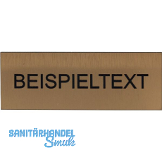 Beschriftungsschild mit Gravur, Kunststoff goldfarbig/Schrift schwarz Beschriftungsschild mit Gravur, Kunststoff goldfarbig/Schrift schwarz