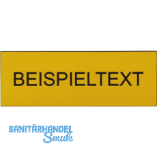 Beschriftungsschild mit Gravur, Kunststoff gelb/Schrift schwarz
