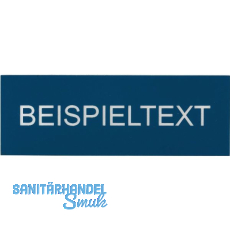 Beschriftungsschild mit Gravur, Kunststoff blau/Schrift wei�