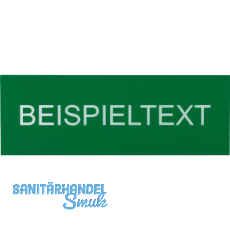 Beschriftungsschild mit Gravur, Kunststoff gr�n/Schrift wei�