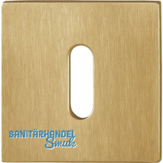 HOPPE Schl�sselrosette flach mit St�tznocken, eckig,Edelstahl messingfarben matt