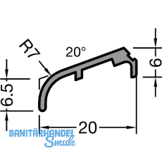GUTMANN Fl�gelabdeckprofil FP 6257, L=6000 mm, Aluminium wei� RAL 9016