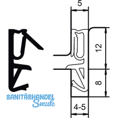 Haustürdichtung DS 6922a, Silikon graphitgrau Haustürdichtung DS 6922a, Silikon graphitgrau