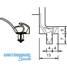 Innent�rdichtung SP 8801, Kurzbund 15 Meter, Kunststoff beige