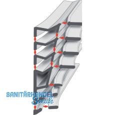Dichtungsprofil/Renovierungs-Flügelfalzdichtung 6308 AC, 6,5 m, schwarz Dichtungsprofil/Renovierungs-Flügelfalzdichtung 6308 AC, 6,5 m, schwarz