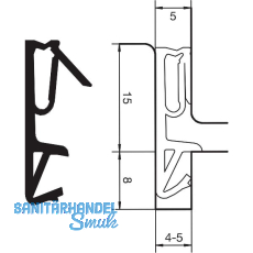 Haustürdichtung DS 6955a, Silikon zinkgrau Haustürdichtung DS 6955a, Silikon zinkgrau