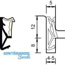 Fl�gelfalzdichtung SP 125, Kunststoff schwarz