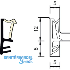 Fl�gelfalzdichtung SP 6850, Kunststoff graphitgrau