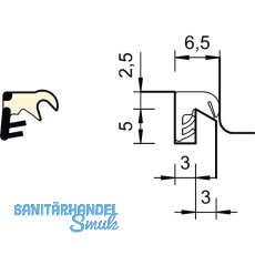 �berschlagdichtung SP 33b, Kunststoff beige