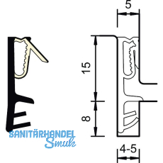 Flügelfalzdichtung SP 7715, Kunststoff beige Flügelfalzdichtung SP 7715, Kunststoff beige