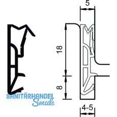 Haustürdichtung SV 185, Kunststoff schwarz Haustürdichtung SV 185, Kunststoff schwarz