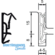 Haustürdichtung DS 155a, Silikon graphitgrau Haustürdichtung DS 155a, Silikon graphitgrau