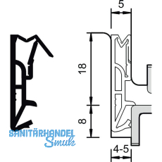 Haustürdichtung DS 185a, Silikon graphitgrau Haustürdichtung DS 185a, Silikon graphitgrau
