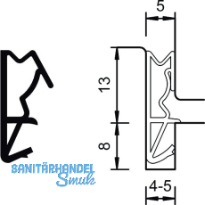 Haustürdichtung S 6513, Kunststoff schwarz Haustürdichtung S 6513, Kunststoff schwarz