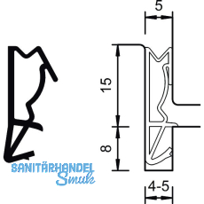 Haustürdichtung S 6515a, Kunststoff graphitgrau Haustürdichtung S 6515a, Kunststoff graphitgrau