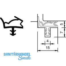 T�ranschlagdichtung S 6615, Kunststoff wei�