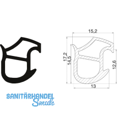 Stahlzargendichtung M 2577, Kunststoff grau Stahlzargendichtung M 2577, Kunststoff grau