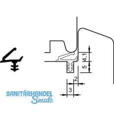 Überschlagdichtung S 7624, Kunststoff schwarz Überschlagdichtung S 7624, Kunststoff schwarz