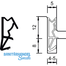 Haustürdichtung S 6512a, Kunststoff schwarz Haustürdichtung S 6512a, Kunststoff schwarz