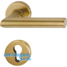 HOPPE Dr�ckergarnitur AMSTERDAM - auf Rosette PZ, 37-42, Edelstahl messingfarben