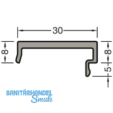 GUTMANN Deckel D8 Weser L=6000 mm auf Ma� Alu silber eloxiert