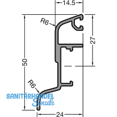 GUTMANN Regenschutzschiene Spree 24 OF L=6000 mm Alu mittelbronze elox. (G214)