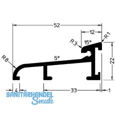 GUTMANN Türschwelle Weser 52 L=6000 mm auf Maß 52 x 22 mm Alu silber eloxiert GUTMANN Türschwelle Weser 52 L=6000 mm auf Maß 52 x 22 mm Alu silber eloxiert
