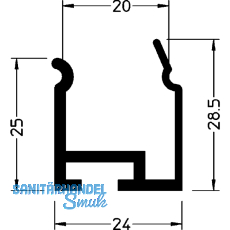 GUTMANN Weser Unterbau-Adapterprofil P3940 L=6000 mm auf Ma� Aluminium blank