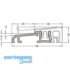 GUTMANN Türschwelle Weser 65 TI L=6000 mm auf Maß 65 x 20 mm silber eloxiert GUTMANN Türschwelle Weser 65 TI L=6000 mm auf Maß 65 x 20 mm silber eloxiert