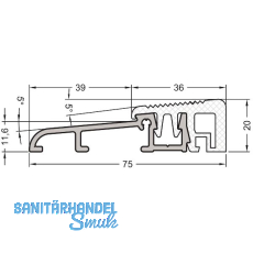 GUTMANN Türschwelle Weser 75 TI L=6000 mm auf Maß 75 x 20 mm silber eloxiert GUTMANN Türschwelle Weser 75 TI L=6000 mm auf Maß 75 x 20 mm silber eloxiert