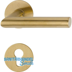 HOPPE Drückergarnitur AMSTERDAM Flachrosette, rund PZ, Edelstahl messingfarben HOPPE Drückergarnitur AMSTERDAM Flachrosette, rund PZ, Edelstahl messingfarben