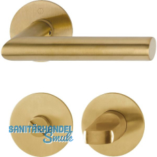 HOPPE Drückergarnitur AMSTERDAM Flachrosette, rund WC, Edelstahl messingfarben HOPPE Drückergarnitur AMSTERDAM Flachrosette, rund WC, Edelstahl messingfarben