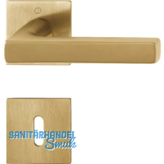 HOPPE Drückergarnitur DALLAS Flachrosette eckig BB, messingfarben hell satiniert HOPPE Drückergarnitur DALLAS Flachrosette eckig BB, messingfarben hell satiniert