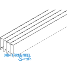 VITRIS Atrivant 80 Deckenschiene hoch 4-bahnig Alu Silber L=4000 mm VITRIS Atrivant 80 Deckenschiene hoch 4-bahnig Alu Silber L=4000 mm